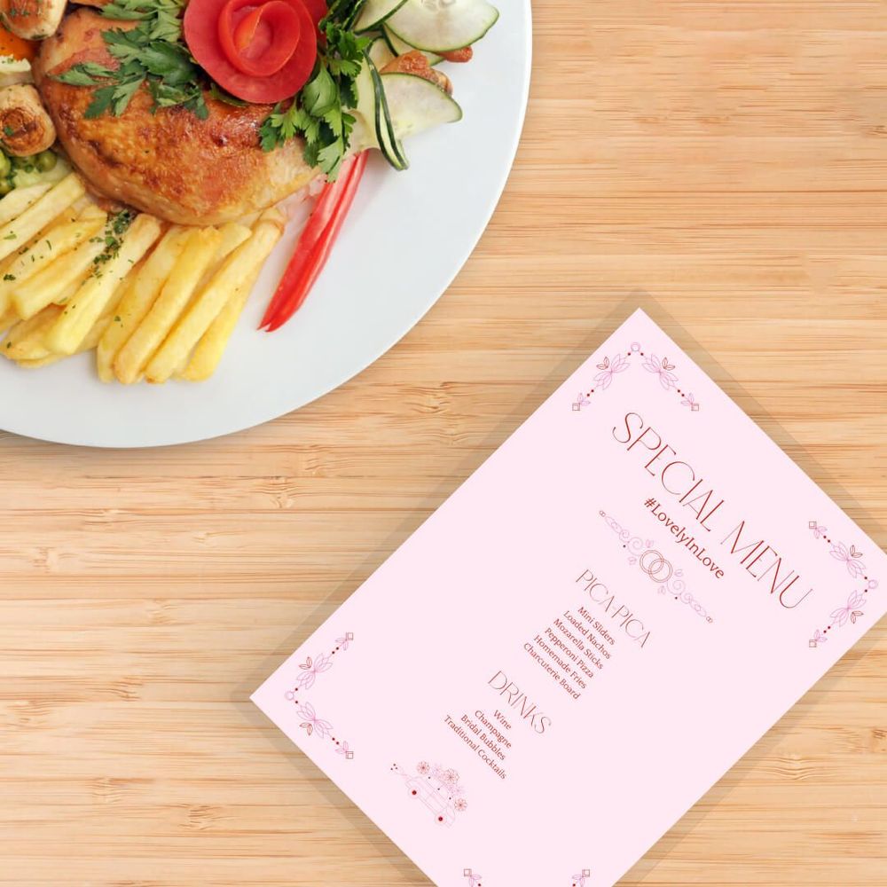 Laminated Restaurant Menus